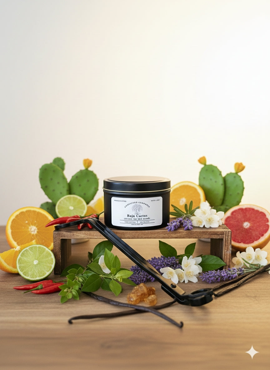 Hand-Poured Coconut Soy Candle with Wood Crackle Wick | 8 oz Black Tin