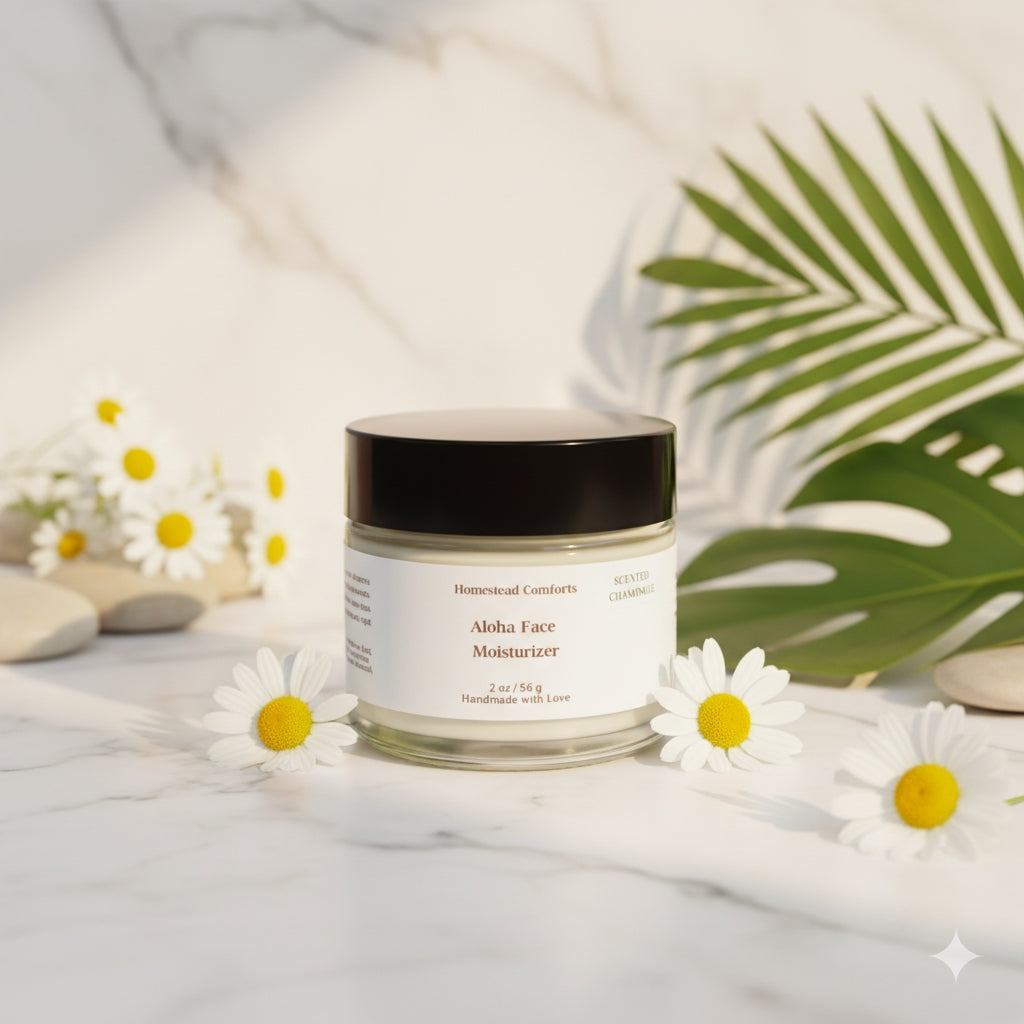 Homestead Comforts Aloha Face Moisturizer | Lightweight Daily Hydration for Healthy Glow