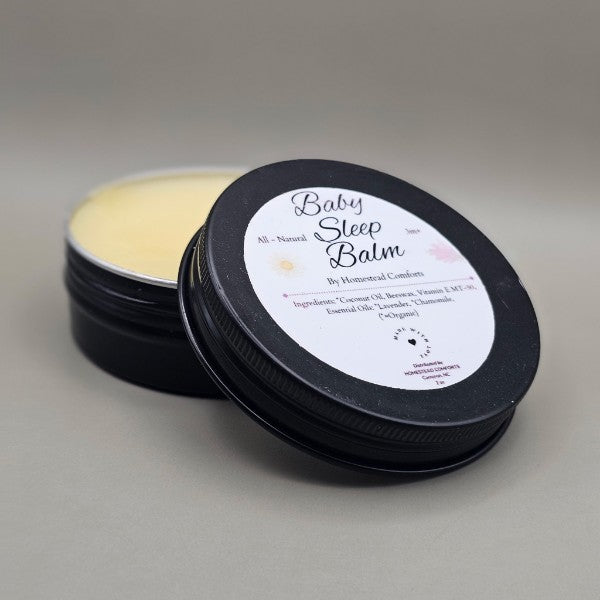 A gentle, natural sleep balm for babies, children, and adults. Infused with lavender and chamomile to calm the senses, hydrate delicate skin, and promote restful, restorative sleep.
