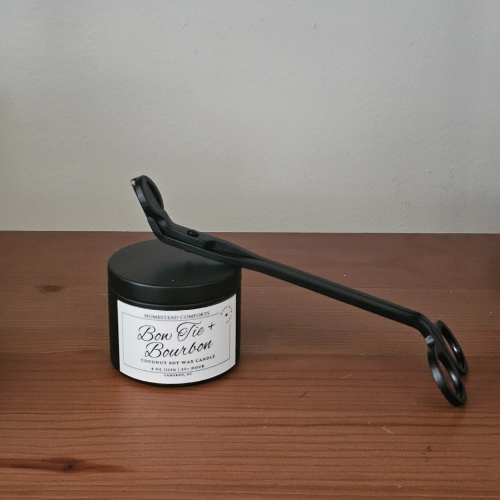 Hand-Poured Coconut Soy Candle with Wood Crackle Wick | 4 oz Black Tin