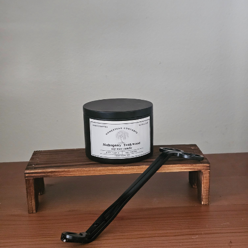 Hand-Poured Coconut Soy Candle with Wood Crackle Wick | 8 oz Black Tin