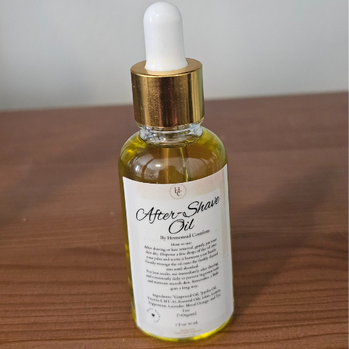 Natural after-shave oil for ingrown hair prevention and razor burn relief — soothing intimate care with essential oils