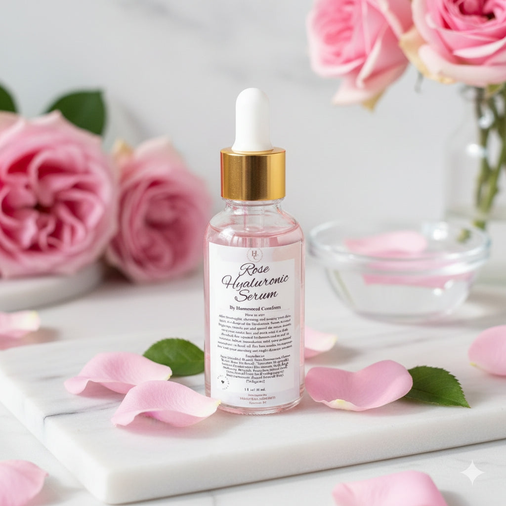 Natural Hyaluronic Acid Facial Serum | Deep Hydration for Radiant, Plump Skin, Rose