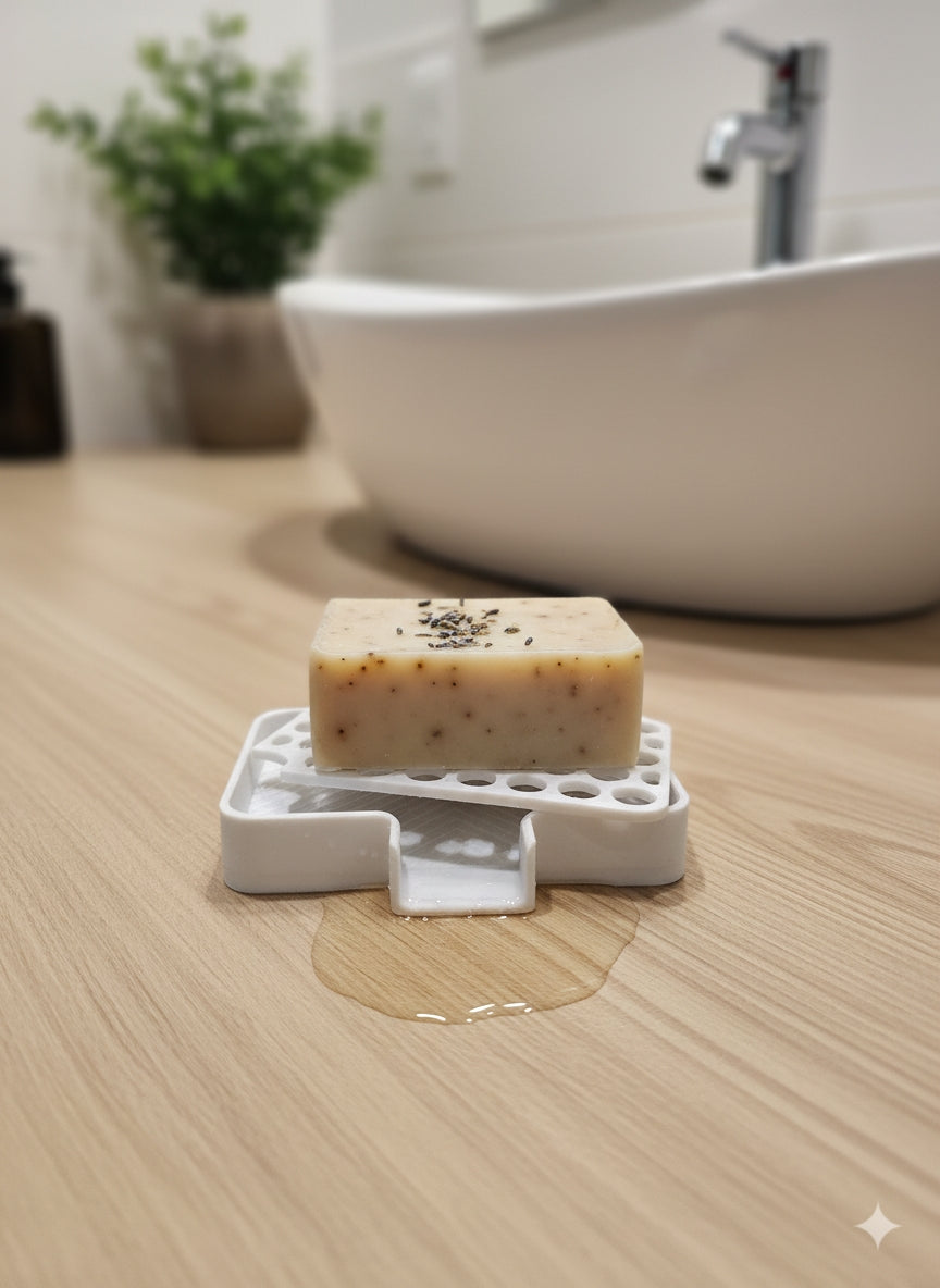3D Printed Soap Dish | Modern Elevated Design | 2 oz