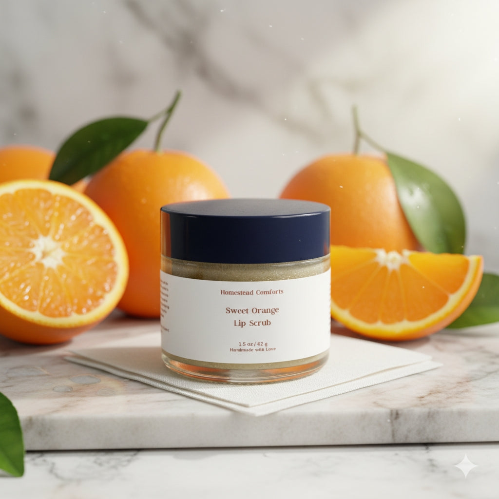 Natural Lip Sugar Scrub – Sweet Orange | Exfoliate + Hydrate