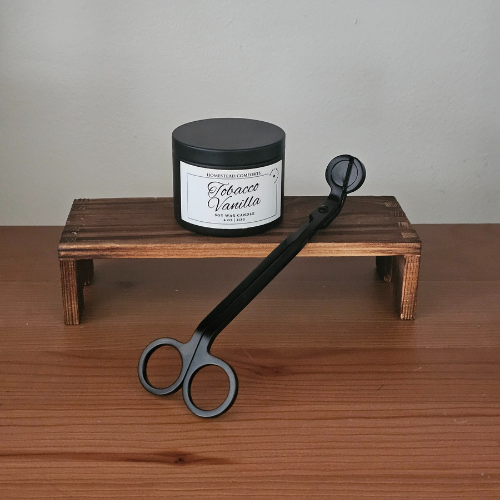 Hand-Poured Coconut Soy Candle with Wood Crackle Wick | 4 oz Black Tin